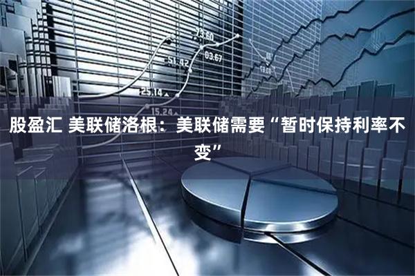 股盈汇 美联储洛根:美联储需要“暂时保持利率不变”